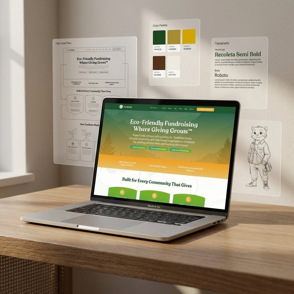 TreeRaise brand identity and web design