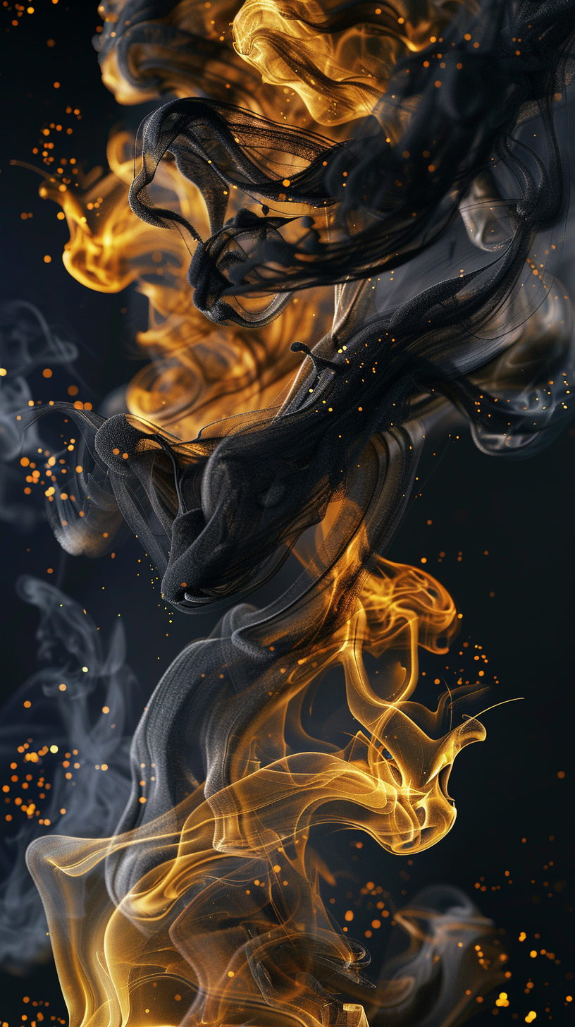 Abstract luxury fragrance visual in black and gold